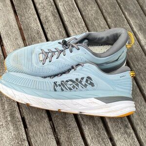 Hoka One one Light Blue and Gray Athletic Shoes